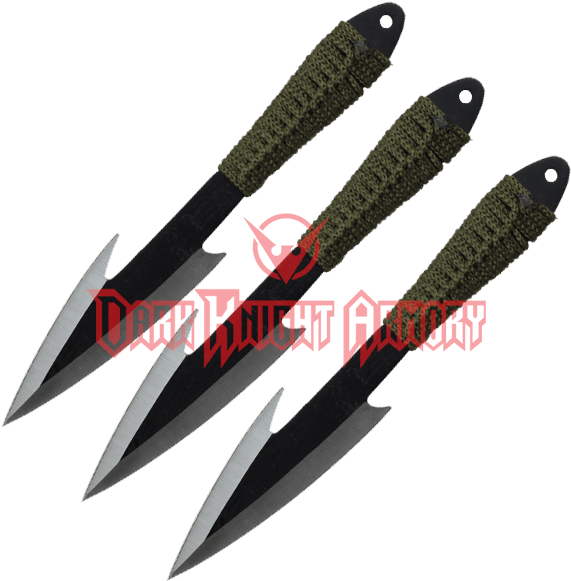 3 Piece Ninja Hunter Throwing Knives - Throwing Knife (588x588), Png Download