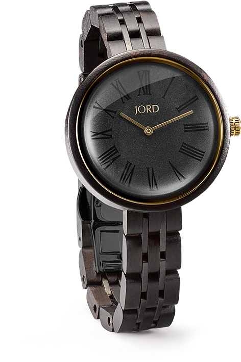 Cassia - Ebony & Sable - Womens Wood Watch (590x750), Png Download