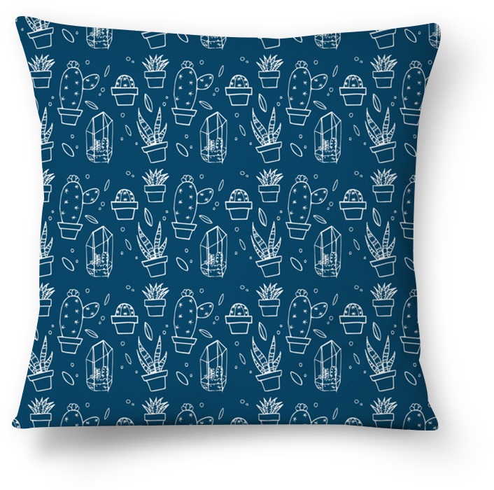 Almofada Cactus Fundo Azul De Marina Vasconcelosna - Pillow (800x800), Png Download