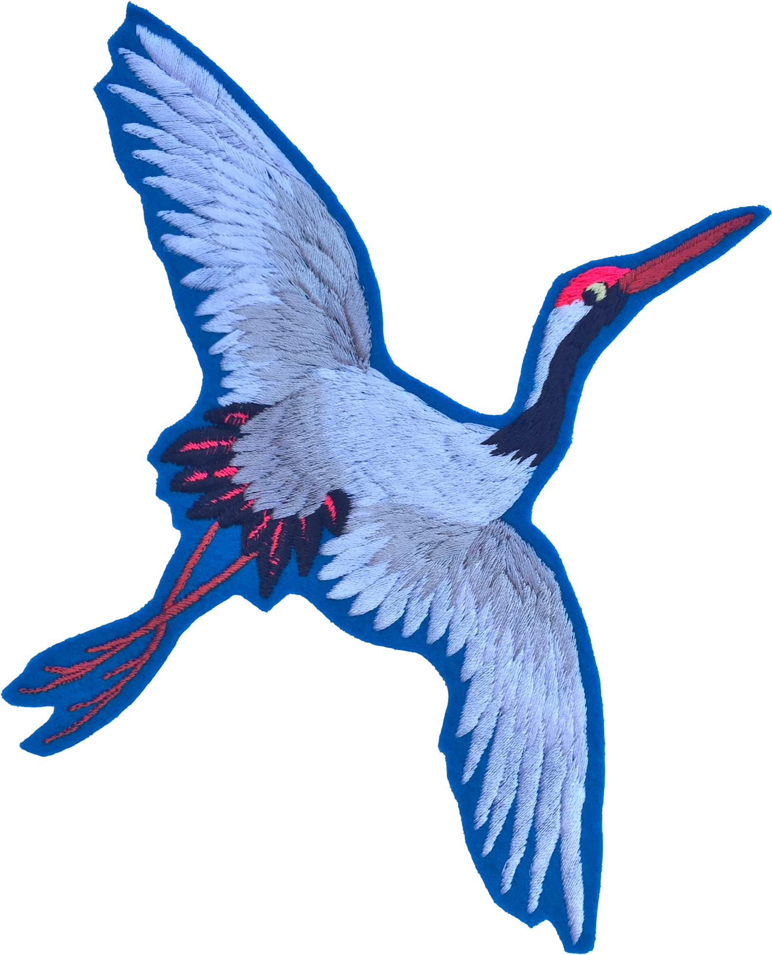 Neon Crane Embroidered Patch - Embroidery (600x600), Png Download