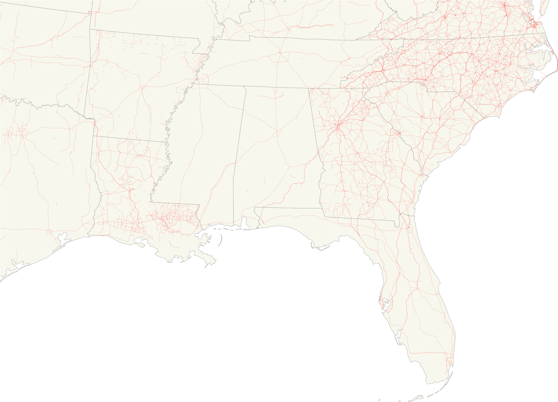 Mr Matte Kml Map Southeast - Art Print: Lulu's Florida State University State Map, (2635x1754), Png Download