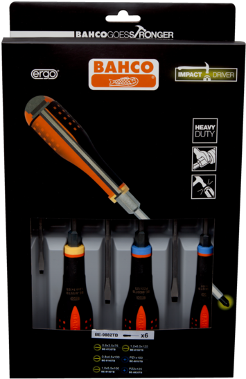 Ergo™ Through Blade Screwdriver Set - Bahco Be 9881sl (800x600), Png Download