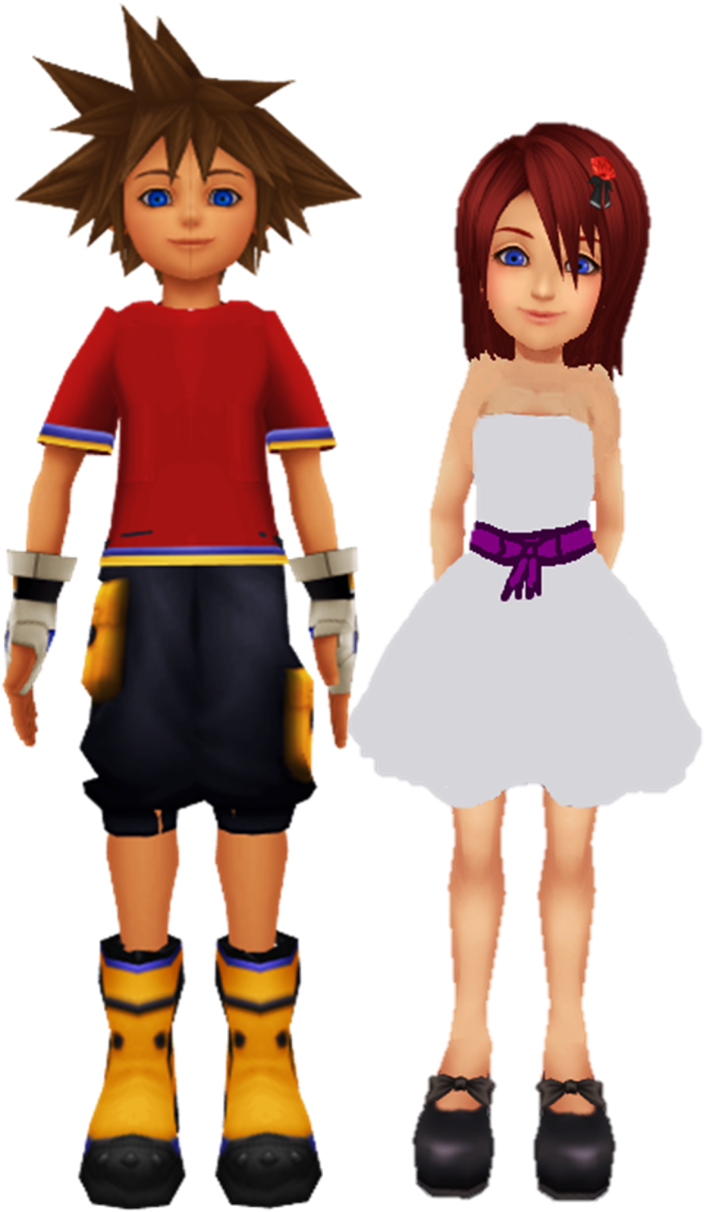 Kairi & Sora Images Sora Crush On Kairi Kh1 Sunset (1024x1283), Png Download