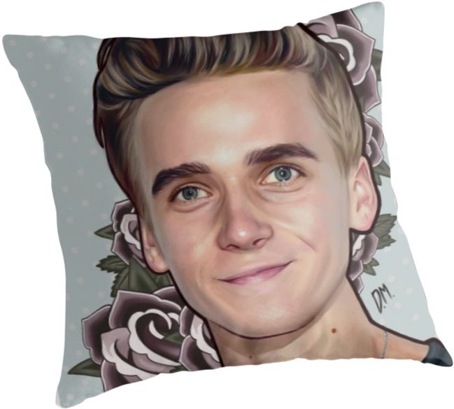 Joe Sugg 'flowers' By Draconamalfoy - Throw Pillow (875x875), Png Download