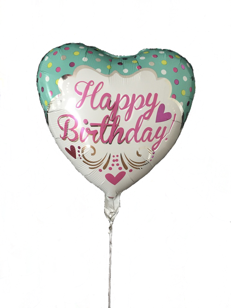 Helium) Happy Birthday - Tiffany Heart Foil Balloon - 18" Princess Birthday Foil Balloon (750x1000), Png Download