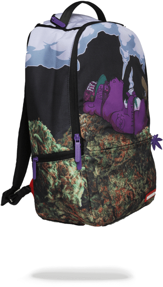 Sprayground- Purple Haze Ganja Bear Backpack (802x1023), Png Download