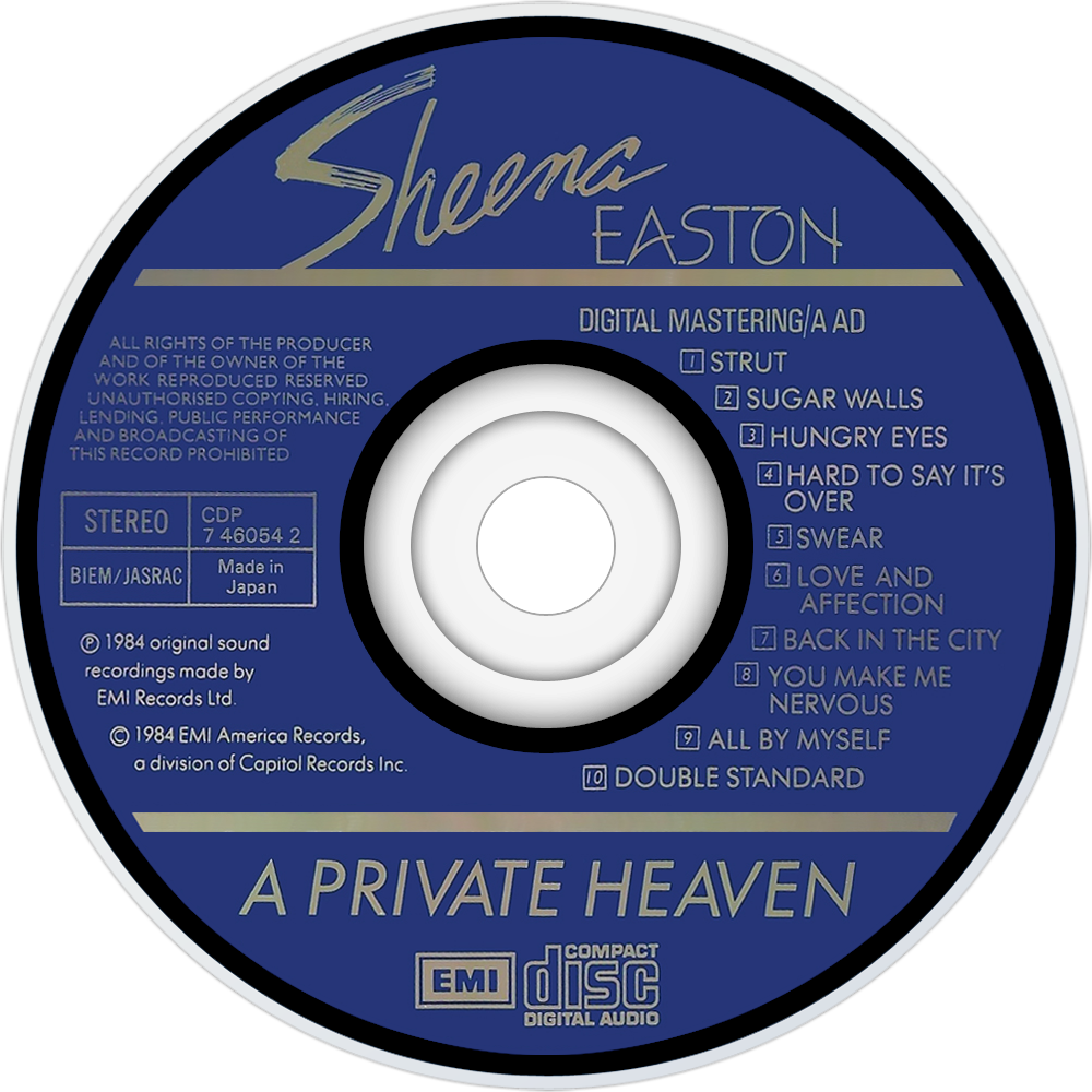 Sheena Easton A Private Heaven Cd Disc Image - Circle (1000x1000), Png Download