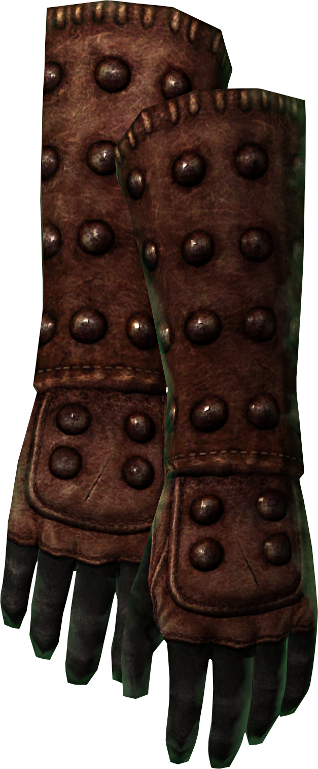 Tumblerbane Gloves - Leather Gauntlets Skyrim (627x1513), Png Download