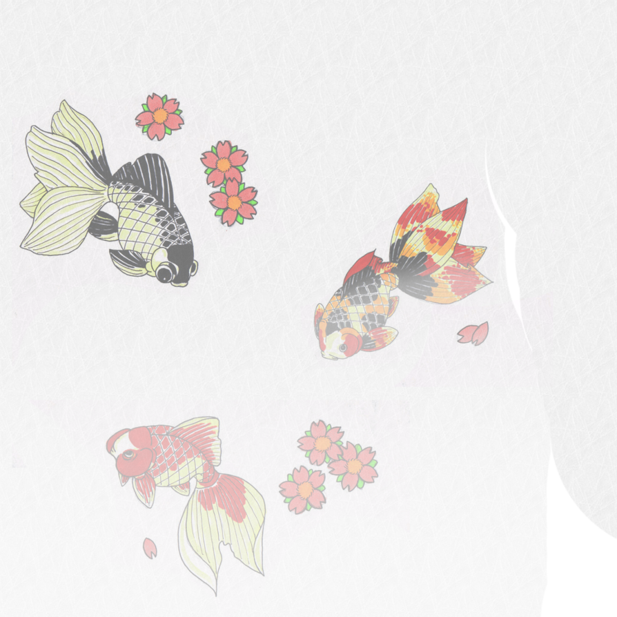 Drawn Gold Fish Butterfly - China Dress Textures Mmd (894x894), Png Download