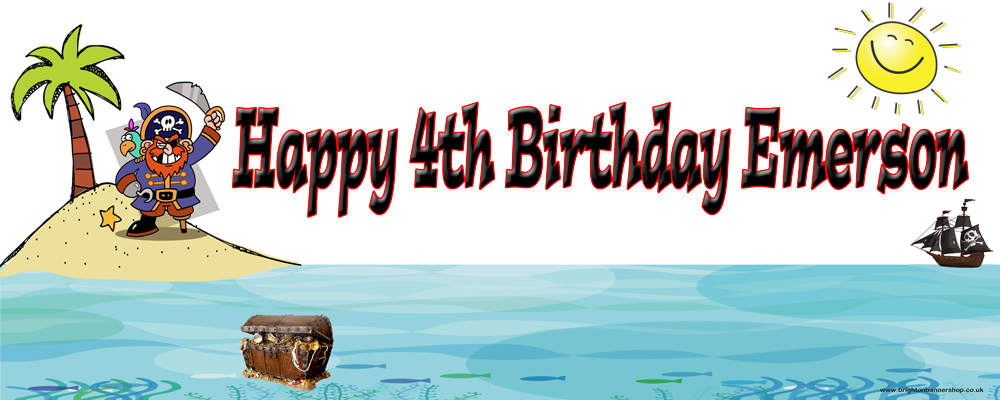 A Personalised 5ft X 2ft Banner Was Supplied Along - 100 Colour Tickets Printed & Posted - Pirate Party (1000x400), Png Download