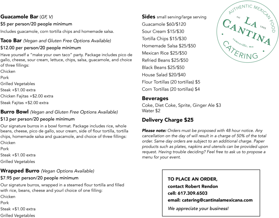 Catering Menu Forwebsite - Menu (1000x773), Png Download