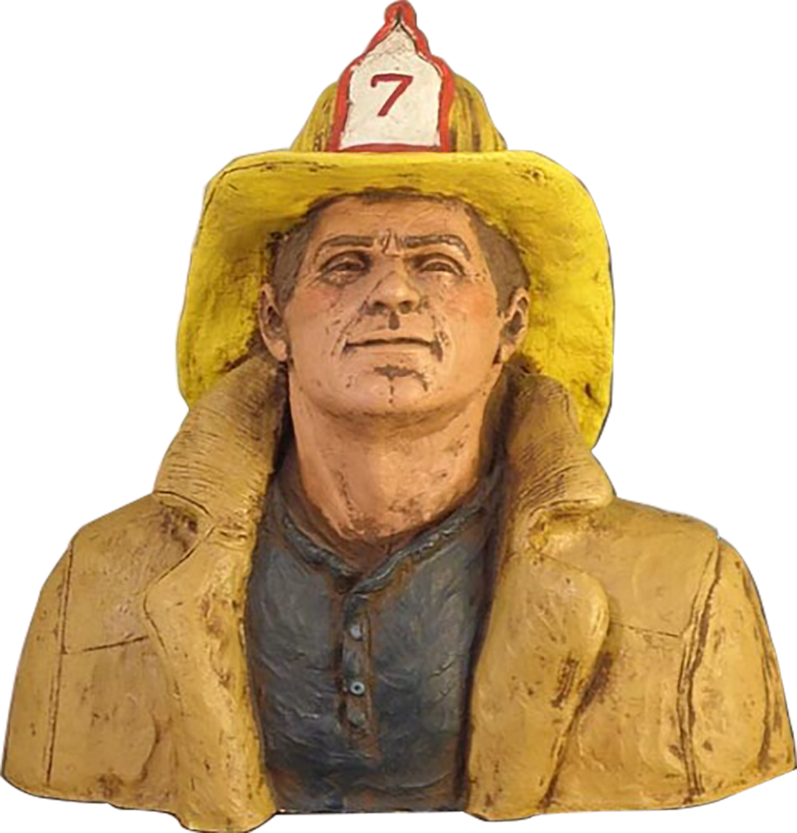 Firefighter Bust Award - Firefighter Bust - Tan & Yellow - Statue/figurine (1148x1200), Png Download
