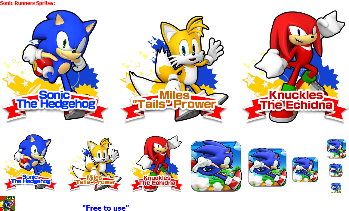 Sonic Runners Sprites 2 By Facundogomez - Sonic Runners Sprite Sheet (1160x700), Png Download