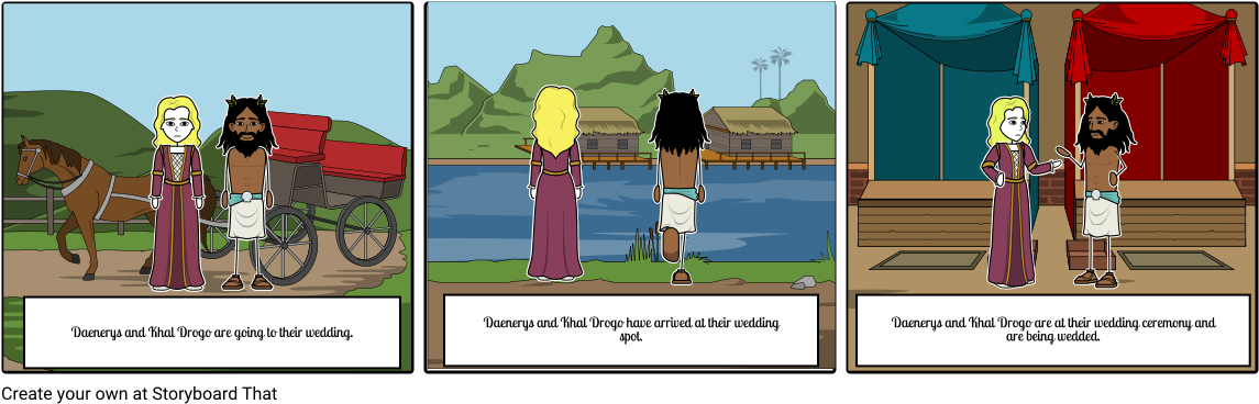 Daenerys' Wedding - Cartoon (1164x385), Png Download