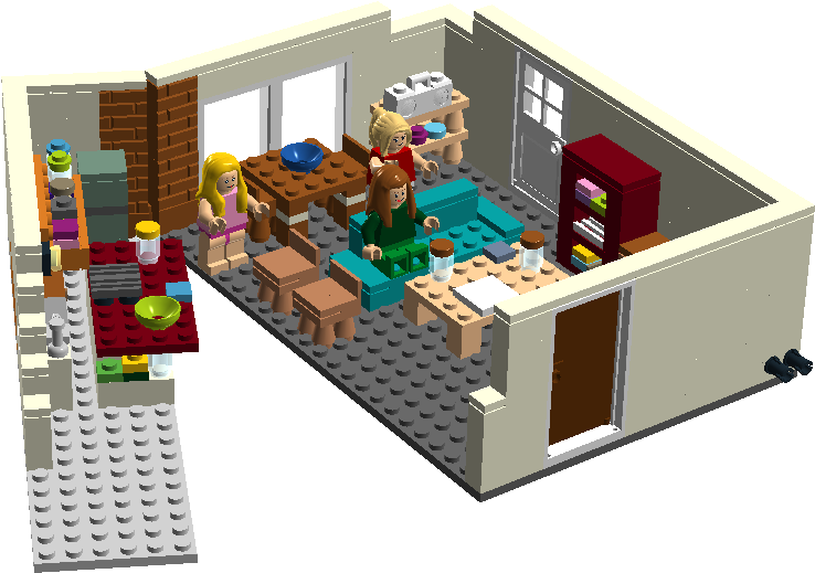 The Big Bang Theory - Lego Big Bang Theory Haus (1271x637), Png Download