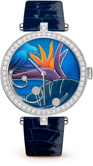 Lady Arpels Jour Nuit Oiseaux De Paradis, Gold - Van Cleef Watch 2001 (620x620), Png Download