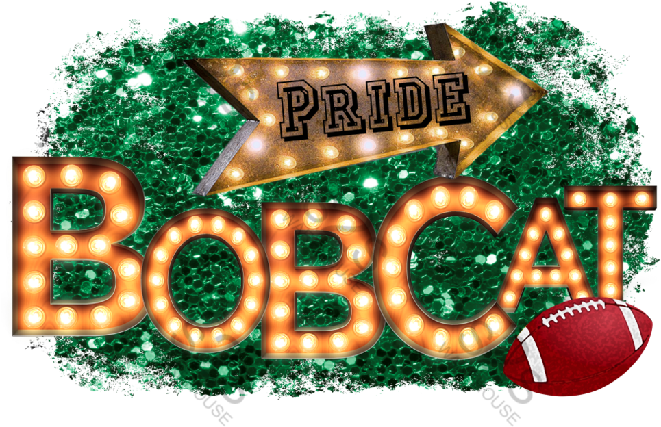 Bobcats Pride Green - Roter Imitat-glitzer Fleecedecke (1024x1009), Png Download
