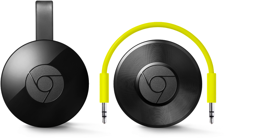 Les Nouveaux Chromecast - Google Chromecast Audio Media Streaming Device (black) (1144x644), Png Download