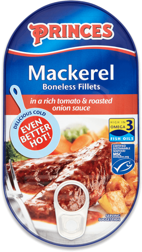 Boneless Mackerel Fillets In A Rich Tomato & Roasted - Princes Mackerel Fillets In Tomato And Onion Sauce (904x904), Png Download