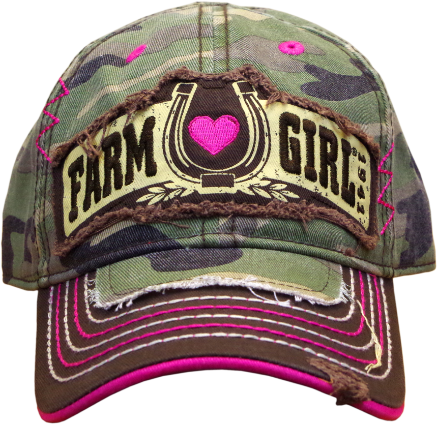 Farm Girl Youth Camo Cap (900x900), Png Download