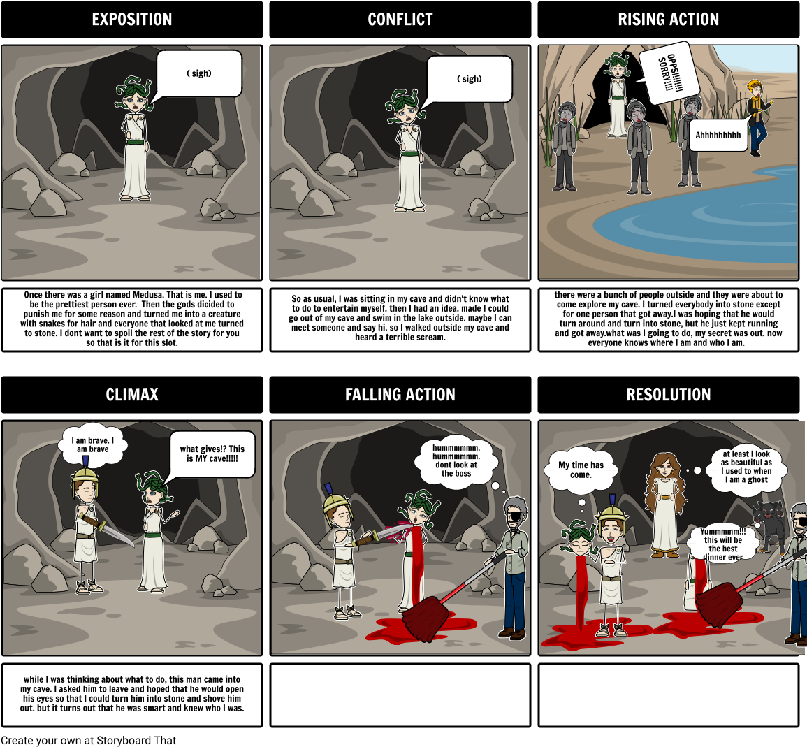 Medusa The Terrible Creature - Cartoon (1164x1086), Png Download