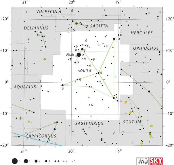 Aquila The Constellation - Aquila Constellation Star Chart (605x571), Png Download