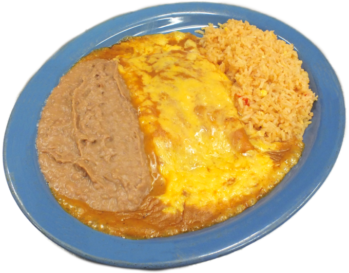 Beef Or Chicken Fajitas Enchiladas On Flour Tortillas - Spanish Rice (700x541), Png Download