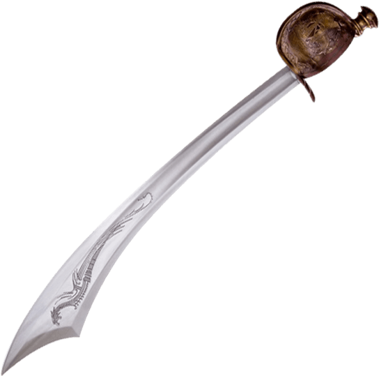 Hayreddin Red Beard Barbarossa Brass Scimitar - Basket Hilt Scimitar (555x555), Png Download