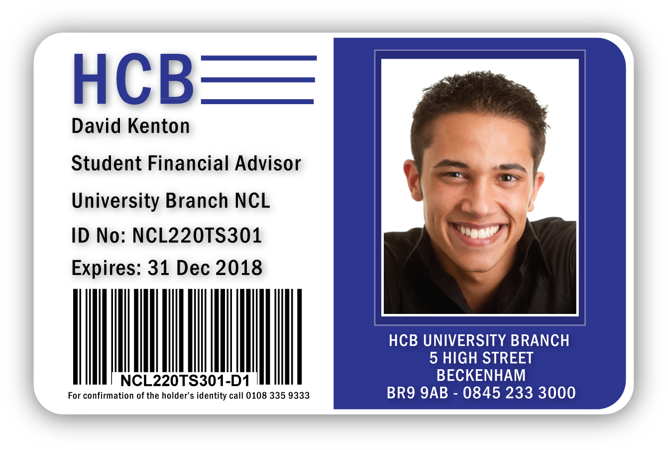 Sample Hcb Id Card Design - Identity Document (1490x1050), Png Download
