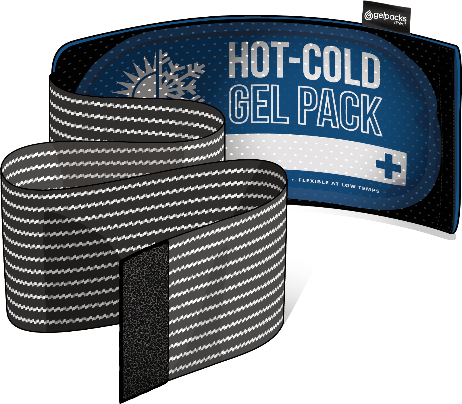 Multi-purpose Reusable Hot/cold Gel Ice Pack With Compress - Large Reusable Hot/cold Gel Pack With Compression Wrap (1607x1413), Png Download