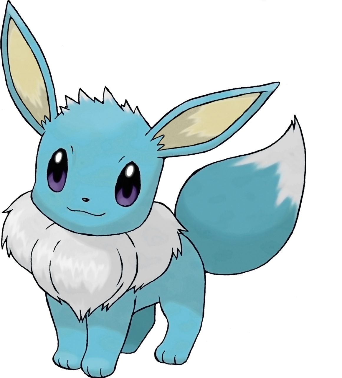 Eevee Vaporeon Recolor - Pokemon Eevee Evolutions (1280x1280), Png Download