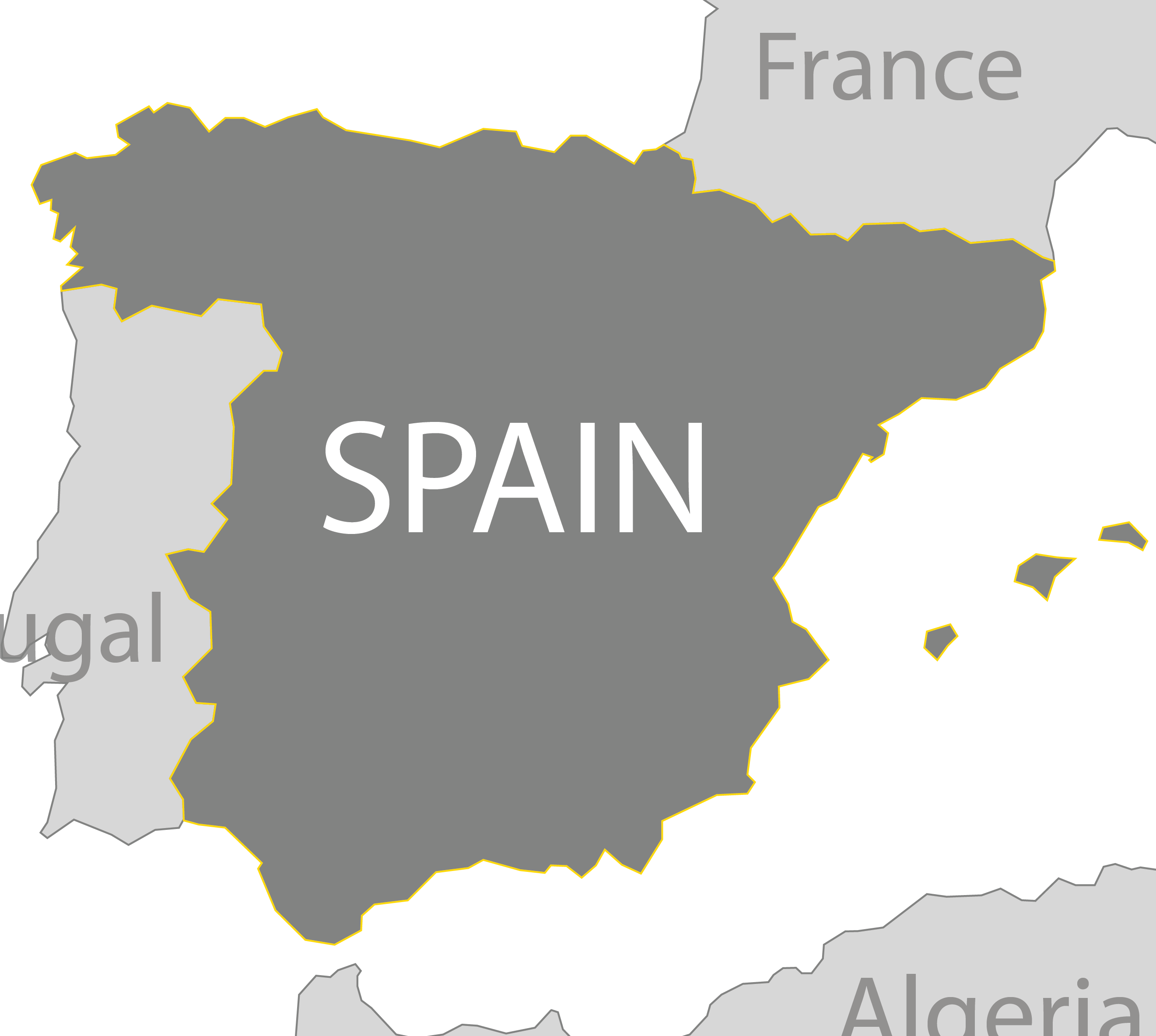 Overview - Spain Outline (2642x2367), Png Download