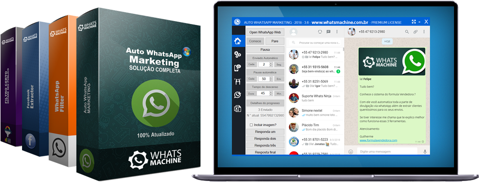 Whats Machine - Whatsapp (1001x384), Png Download
