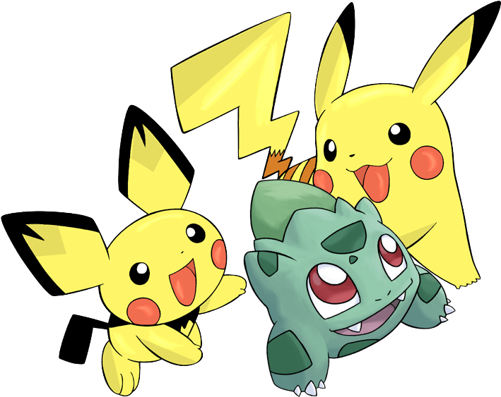 Traditional Gen 1 Starters Get Their Own “pichu” Version - Pikachu And Pichu Coloring Pages (775x575), Png Download