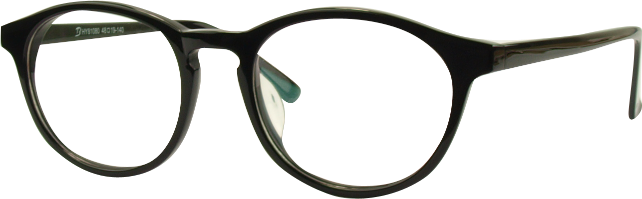 Hy81080 Black Plastic Eyeglasses - Rounded Frame Glasses Carrera (1440x600), Png Download