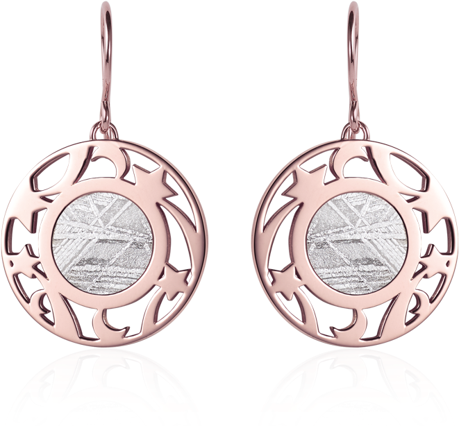 Meteorite Moons And Stars Earrings In Red Gold - Bimba Y Lola Meteorite Earrings (1000x1000), Png Download