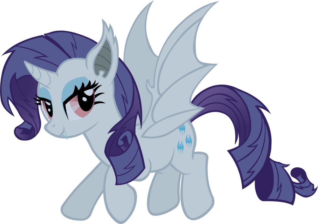 Rarity Princess Luna Rainbow Dash Applejack Princess - My Little Pony Rarity Bat (1065x750), Png Download
