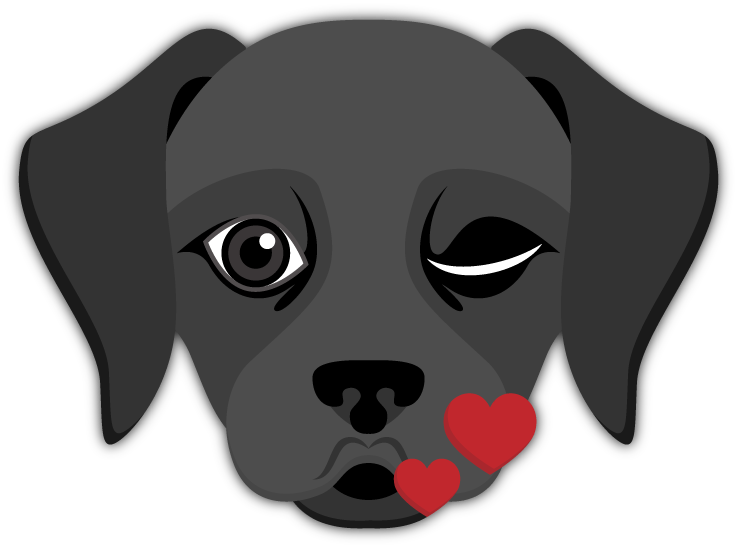 Send Your Friends Cute Black Labrador Retriever Emojis - Black Labrador Black Dog Emoji (737x547), Png Download