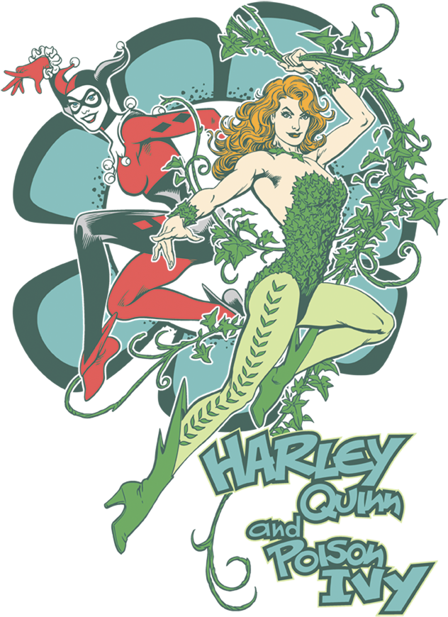 Dc Comics Harley And Ivy Youth T Shirt - Dc Comics Magnetic Locker Mirror - Poison Ivy Pose (720x900), Png Download