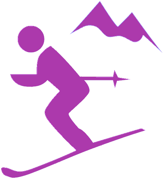 Skiing Icon - Ski Silhouette Clip Art (608x592), Png Download