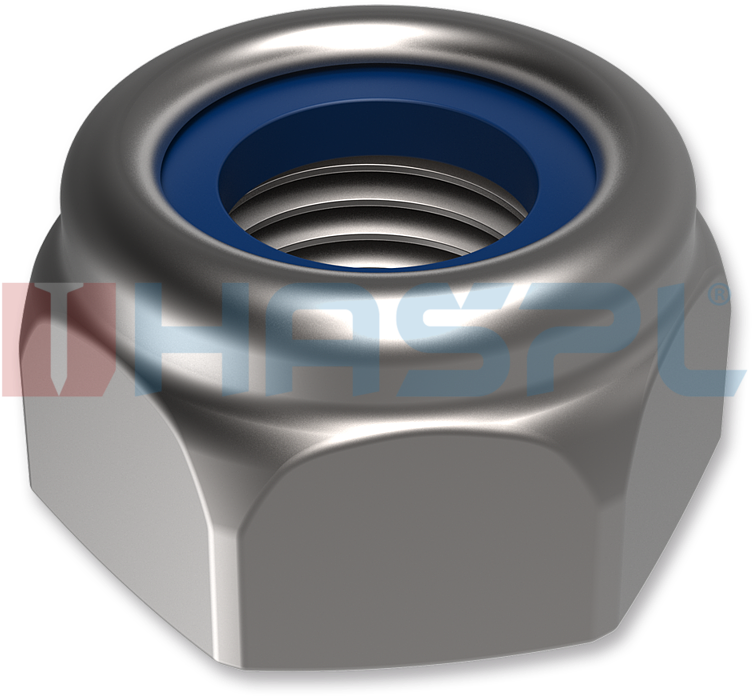 Hexagon Self Locking Nylon Nut Din 985 M14, Cl - Nut (800x800), Png Download