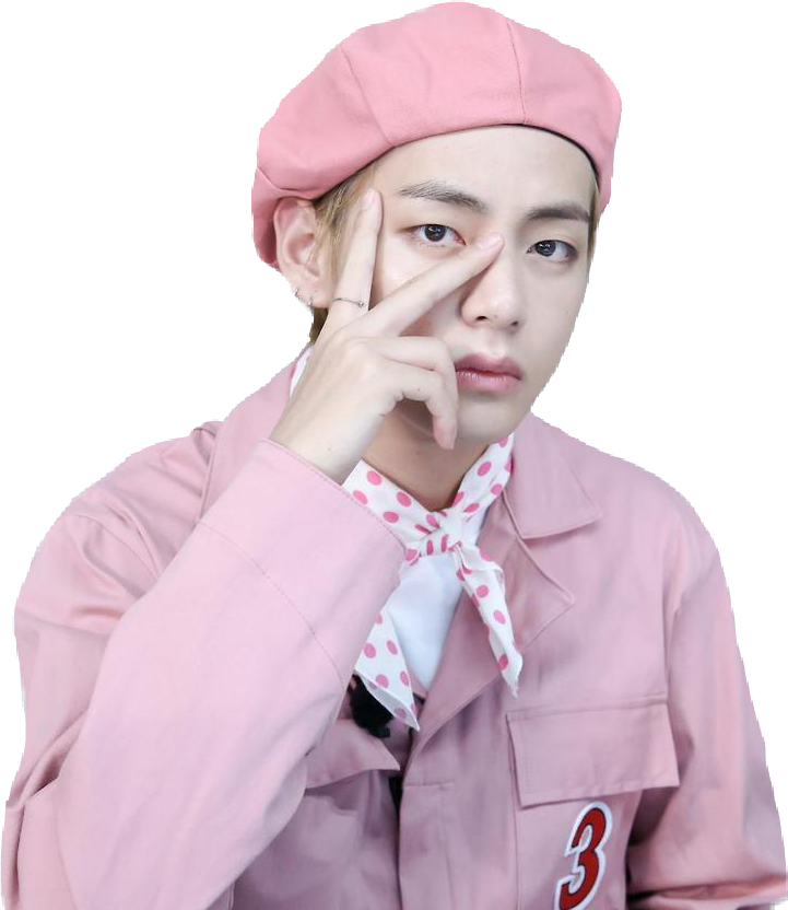 Bts V Taehyung Taetae Kimtaehyung Kim Tata Pink Cute - Kim Taehyung (721x832), Png Download