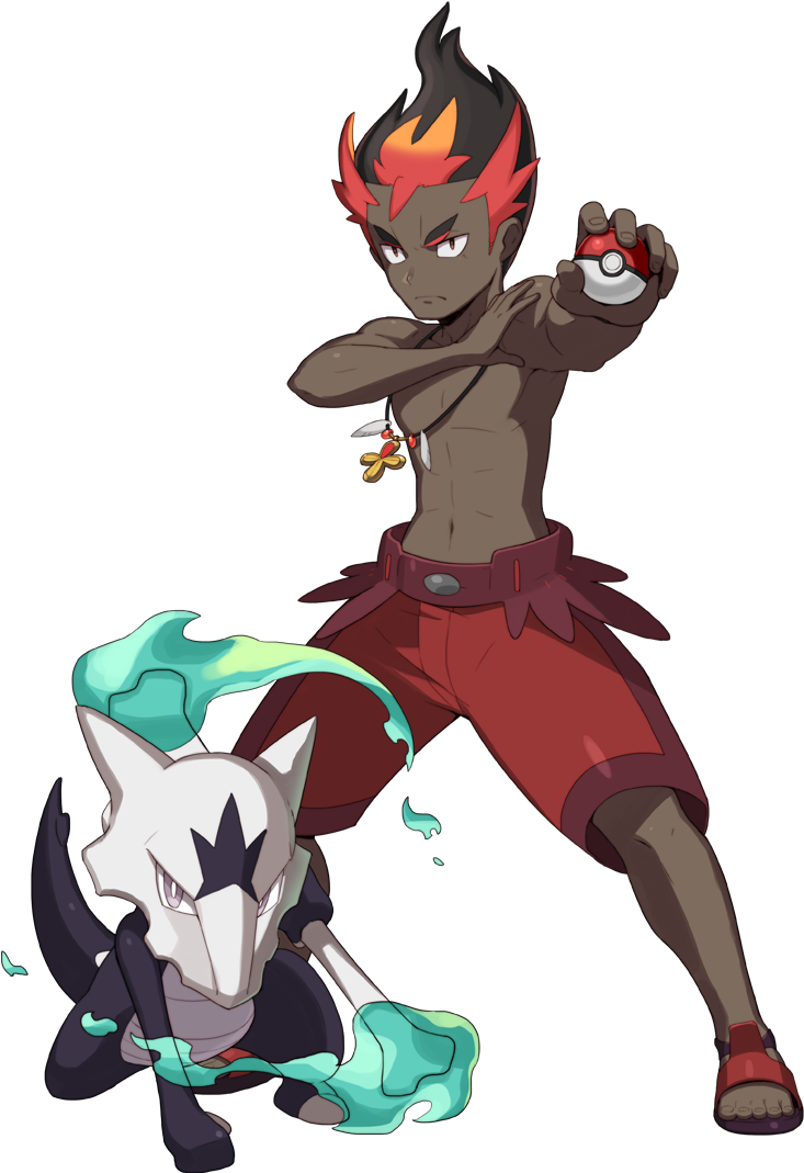 Alolan Marowak, Kaki, And Marowak And Etc) Drawn By - Cartoon (800x1100), Png Download