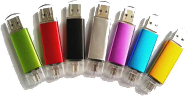 Dual Input Flash Drives With Caps - Flashdrive Otg (635x491), Png Download