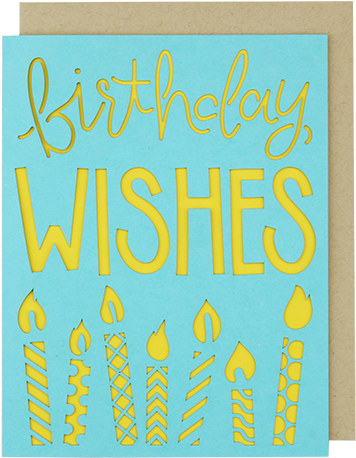 Birthday Wishes Candles Laser Cut Card 1 (600x600), Png Download