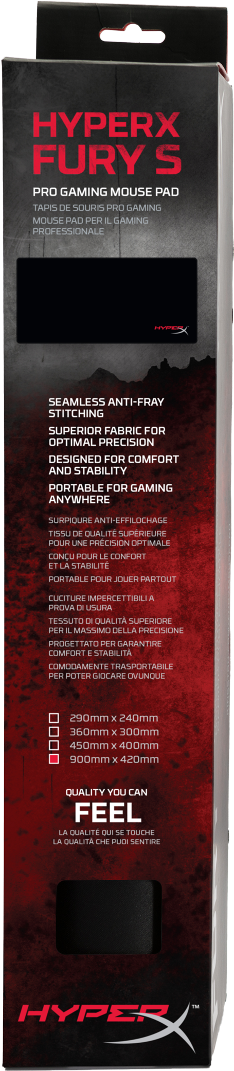 Hyperx Fury S Pro Gaming Mouse Pad Speed Edition - Hyperx Fury S Pro Gaming Mouse Pad (extra Large) (pc) (500x2289), Png Download