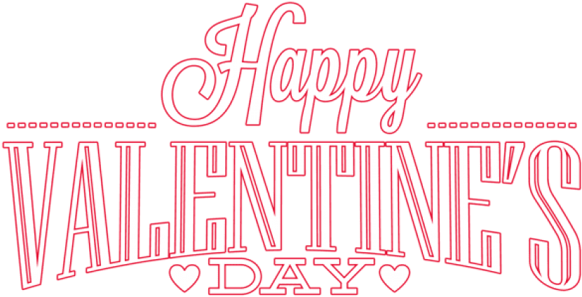 Free Png Download Red And White Happy Valentine's Day - Portable Network Graphics (850x437), Png Download
