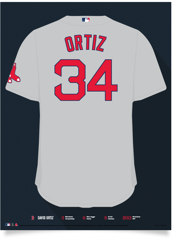 Red Sox David Ortiz Jersey Poster - 2018 Red Sox Jersey (639x848), Png Download