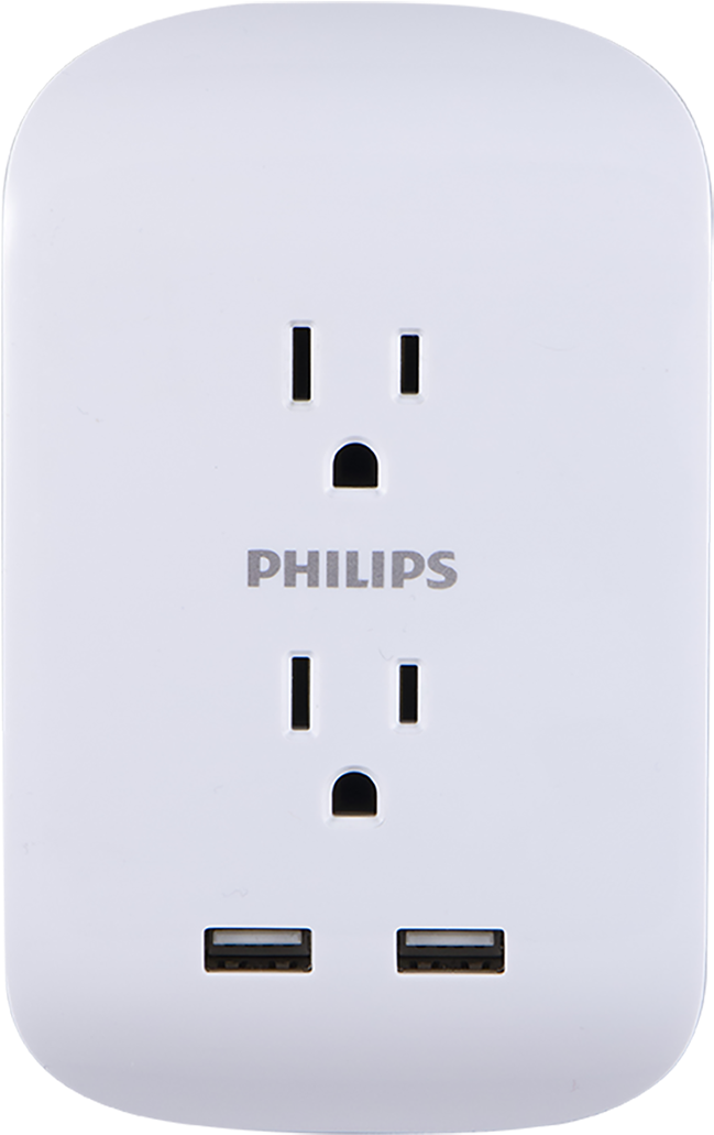 Download Philips 2 Usb 2 Outlet Power Strip Wall Tap Out Of Philips Full Size PNG Image PNGkit