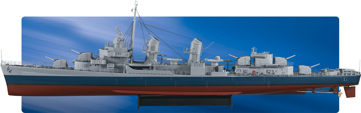 72 Us Fletcher Class Destroyer Arr (1260x404), Png Download
